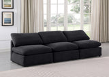 Indulge Black Velvet Modular Sofa 147Black-S3 Meridian Furniture