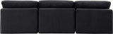 Indulge Black Velvet Modular Sofa 147Black-S3 Meridian Furniture