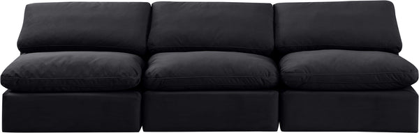 Indulge Black Velvet Modular Sofa 147Black-S3 Meridian Furniture