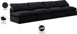 Indulge Black Velvet Modular Sofa 147Black-S4 Meridian Furniture