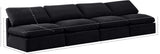 Indulge Black Velvet Modular Sofa 147Black-S4 Meridian Furniture