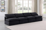 Indulge Black Velvet Modular Sofa 147Black-S4 Meridian Furniture