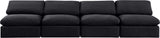 Indulge Black Velvet Modular Sofa 147Black-S4 Meridian Furniture