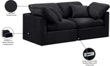 Indulge Black Velvet Modular Sofa 147Black-S70 Meridian Furniture