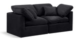 Indulge Black Velvet Modular Sofa 147Black-S70 Meridian Furniture