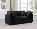 Indulge Black Velvet Modular Sofa 147Black-S70 Meridian Furniture