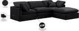 Indulge Black Velvet Modular Sectional 147Black-Sec4A Meridian Furniture