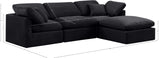 Indulge Black Velvet Modular Sectional 147Black-Sec4A Meridian Furniture