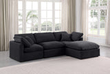 Indulge Black Velvet Modular Sectional 147Black-Sec4A Meridian Furniture