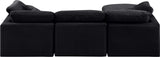 Indulge Black Velvet Modular Sectional 147Black-Sec4A Meridian Furniture