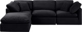 Indulge Black Velvet Modular Sectional 147Black-Sec4A Meridian Furniture