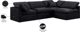 Indulge Black Velvet Modular Sectional 147Black-Sec4B Meridian Furniture