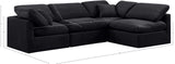 Indulge Black Velvet Modular Sectional 147Black-Sec4B Meridian Furniture