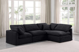 Indulge Black Velvet Modular Sectional 147Black-Sec4B Meridian Furniture