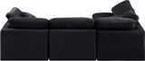 Indulge Black Velvet Modular Sectional 147Black-Sec4B Meridian Furniture