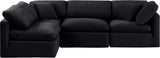 Indulge Black Velvet Modular Sectional 147Black-Sec4B Meridian Furniture