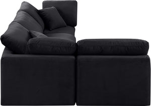 Indulge Black Velvet Modular Sectional 147Black-Sec4B Meridian Furniture