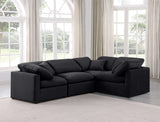 Indulge Black Velvet Modular Sectional 147Black-Sec4C Meridian Furniture