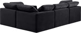 Indulge Black Velvet Modular Sectional 147Black-Sec4C Meridian Furniture