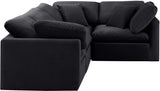 Indulge Black Velvet Modular Sectional 147Black-Sec4C Meridian Furniture