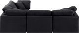 Indulge Black Velvet Modular Sectional 147Black-Sec4C Meridian Furniture