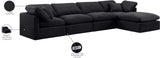 Indulge Black Velvet Modular Sectional 147Black-Sec5A Meridian Furniture