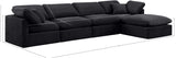 Indulge Black Velvet Modular Sectional 147Black-Sec5A Meridian Furniture