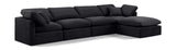 Indulge Black Velvet Modular Sectional 147Black-Sec5A Meridian Furniture