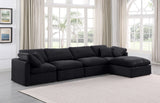 Indulge Black Velvet Modular Sectional 147Black-Sec5A Meridian Furniture