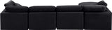 Indulge Black Velvet Modular Sectional 147Black-Sec5A Meridian Furniture