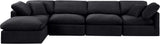 Indulge Black Velvet Modular Sectional 147Black-Sec5A Meridian Furniture