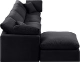 Indulge Black Velvet Modular Sectional 147Black-Sec5A Meridian Furniture