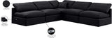 Indulge Black Velvet Modular Sectional 147Black-Sec5B Meridian Furniture