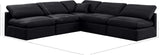 Indulge Black Velvet Modular Sectional 147Black-Sec5B Meridian Furniture