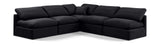 Indulge Black Velvet Modular Sectional 147Black-Sec5B Meridian Furniture