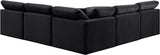 Indulge Black Velvet Modular Sectional 147Black-Sec5B Meridian Furniture