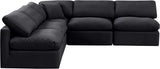 Indulge Black Velvet Modular Sectional 147Black-Sec5B Meridian Furniture