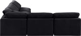 Indulge Black Velvet Modular Sectional 147Black-Sec5B Meridian Furniture