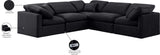 Indulge Black Velvet Modular Sectional 147Black-Sec5C Meridian Furniture