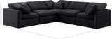 Indulge Black Velvet Modular Sectional 147Black-Sec5C Meridian Furniture