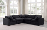 Indulge Black Velvet Modular Sectional 147Black-Sec5C Meridian Furniture