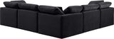 Indulge Black Velvet Modular Sectional 147Black-Sec5C Meridian Furniture