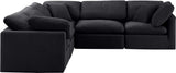 Indulge Black Velvet Modular Sectional 147Black-Sec5C Meridian Furniture