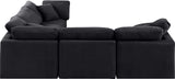 Indulge Black Velvet Modular Sectional 147Black-Sec5C Meridian Furniture