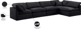 Indulge Black Velvet Modular Sectional 147Black-Sec5D Meridian Furniture