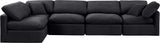 Indulge Black Velvet Modular Sectional 147Black-Sec5D Meridian Furniture