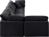 Indulge Black Velvet Modular Sectional 147Black-Sec5D Meridian Furniture