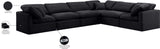 Indulge Black Velvet Modular Sectional 147Black-Sec6A Meridian Furniture