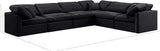 Indulge Black Velvet Modular Sectional 147Black-Sec6A Meridian Furniture