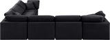 Indulge Black Velvet Modular Sectional 147Black-Sec6A Meridian Furniture